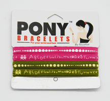 Pony Bracelet Green and Pinks